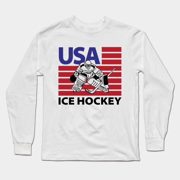 USA Ice Hockey Long Sleeve T-Shirt by ThyShirtProject - Affiliate